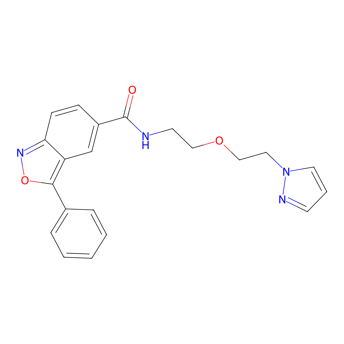 3-phenyl-N-{2-[2-(1H-pyrazol-1-yl)ethoxy]ethyl}-2,1-benzoxazole-5-carboxamide molecular structure, CAS 2097895-60-6