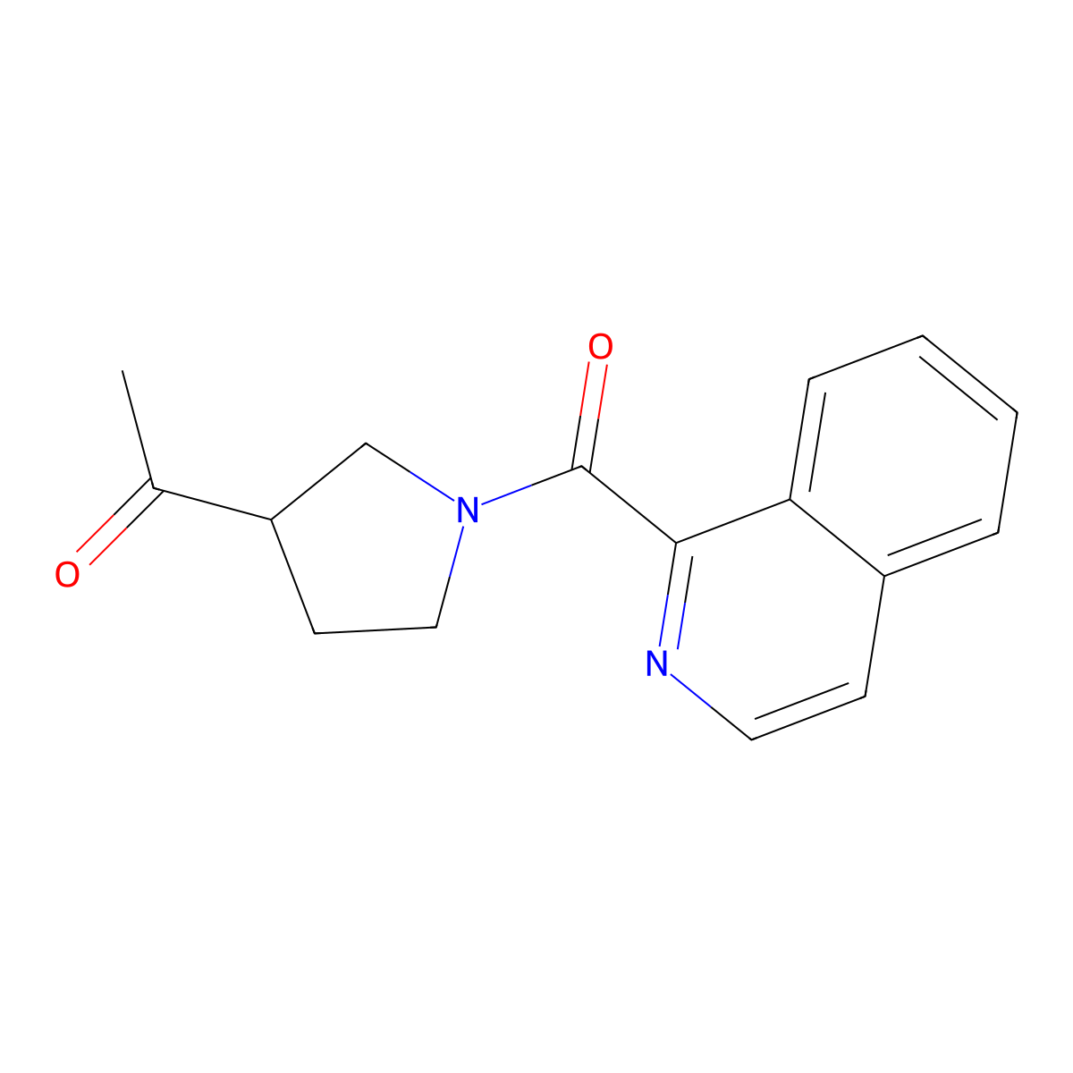 1-[1-(Isoquinoline-1-carbonyl)pyrrolidin-3-yl]ethan-1-one molecular structure, CAS 2097895-63-9