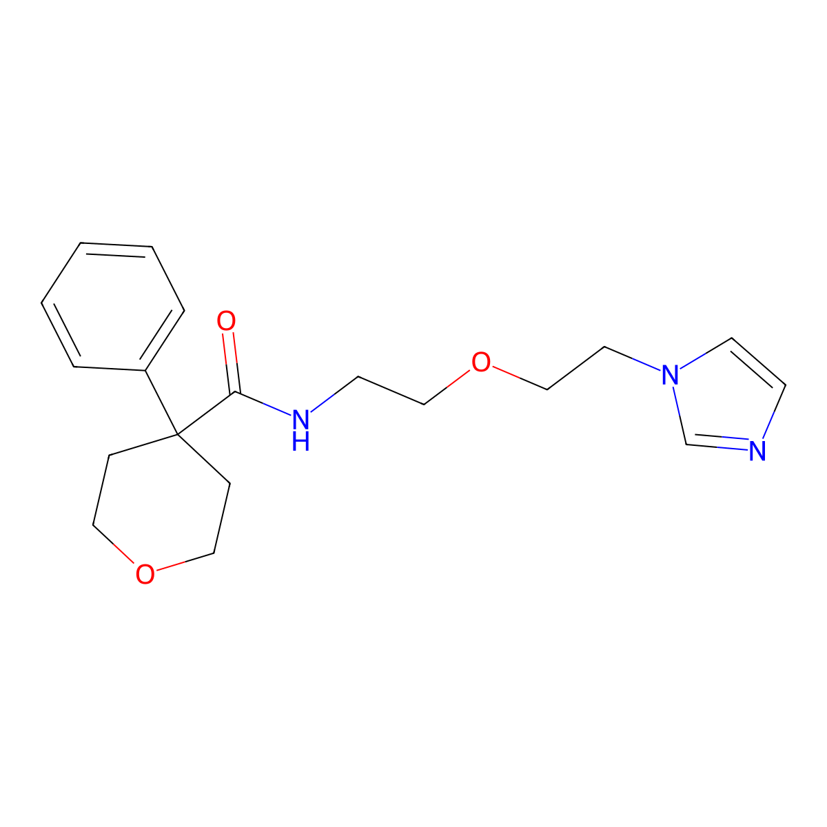 N-{2-[2-(1H-imidazol-1-yl)ethoxy]ethyl}-4-phenyloxane-4-carboxamide molecular structure, CAS 2097895-64-0