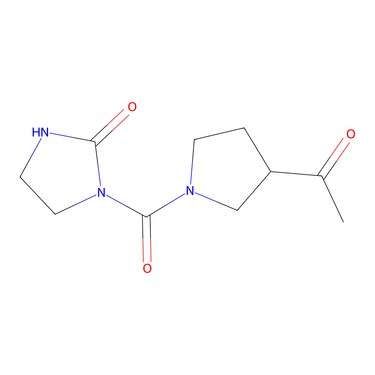 1-(3-Acetylpyrrolidine-1-carbonyl)imidazolidin-2-one molecular structure, CAS 2097895-66-2