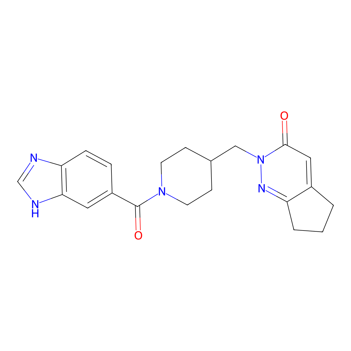 2-{[1-(1H-1,3-benzodiazole-5-carbonyl)piperidin-4-yl]methyl}-2H,3H,5H,6H,7H-cyclopenta[c]pyridazin-3-one molecular structure, CAS 2097895-68-4