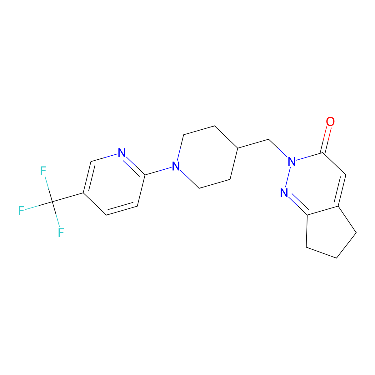 2-({1-[5-(trifluoromethyl)pyridin-2-yl]piperidin-4-yl}methyl)-2H,3H,5H,6H,7H-cyclopenta[c]pyridazin-3-one molecular structure, CAS 2097895-75-3
