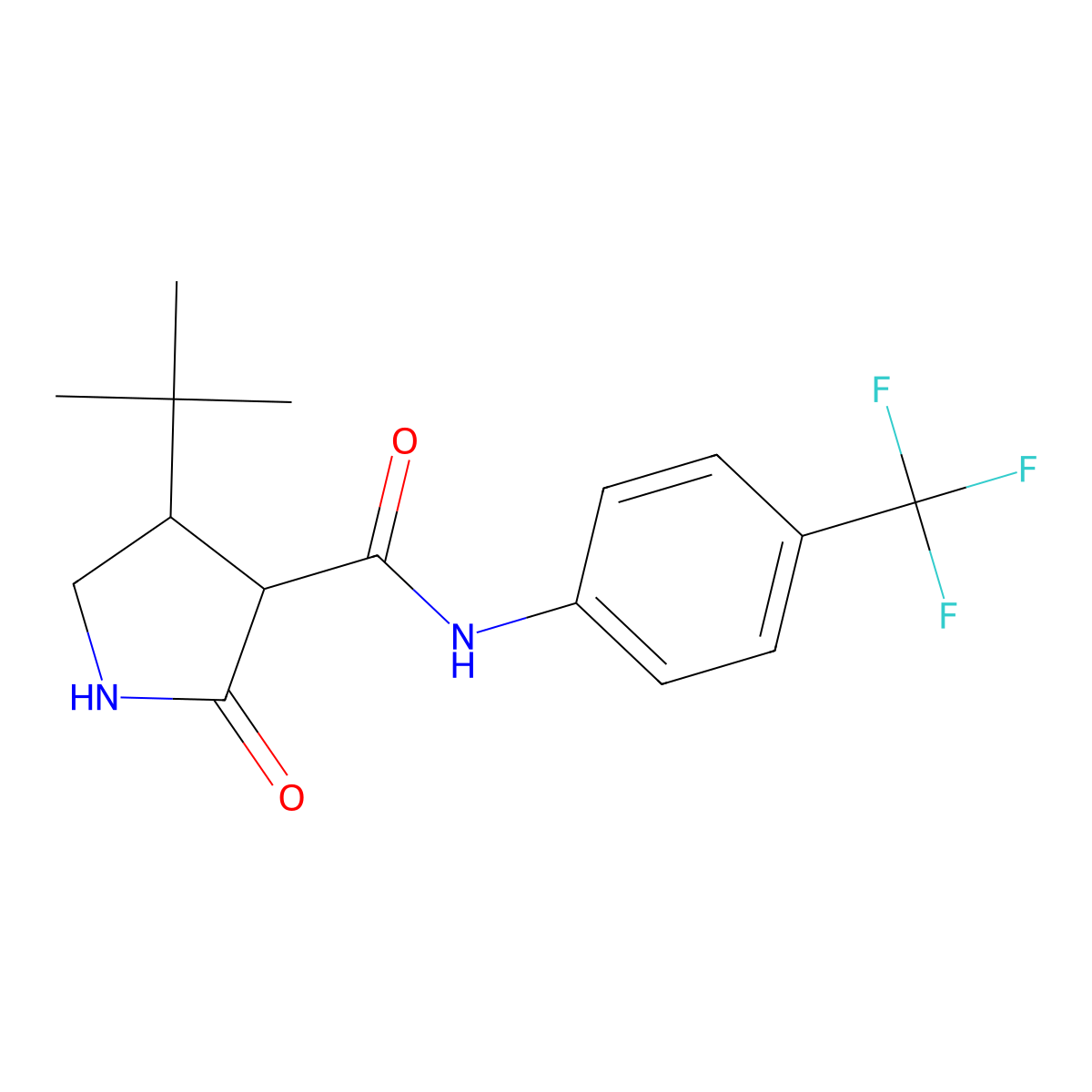 4-tert-butyl-2-oxo-N-[4-(trifluoromethyl)phenyl]pyrrolidine-3-carboxamide molecular structure, CAS 2097895-83-3