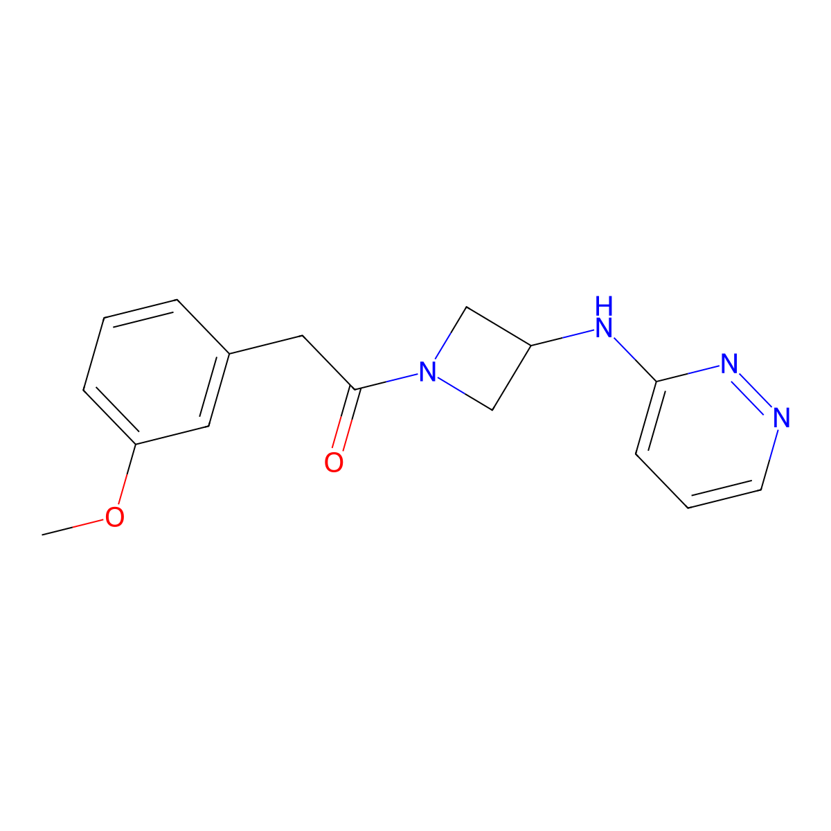 2-(3-Methoxyphenyl)-1-{3-[(pyridazin-3-yl)amino]azetidin-1-yl}ethan-1-one molecular structure, CAS 2097895-86-6