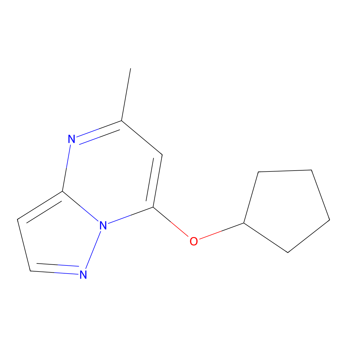 7-(Cyclopentyloxy)-5-methylpyrazolo[1,5-a]pyrimidine molecular structure, CAS 2097895-91-3