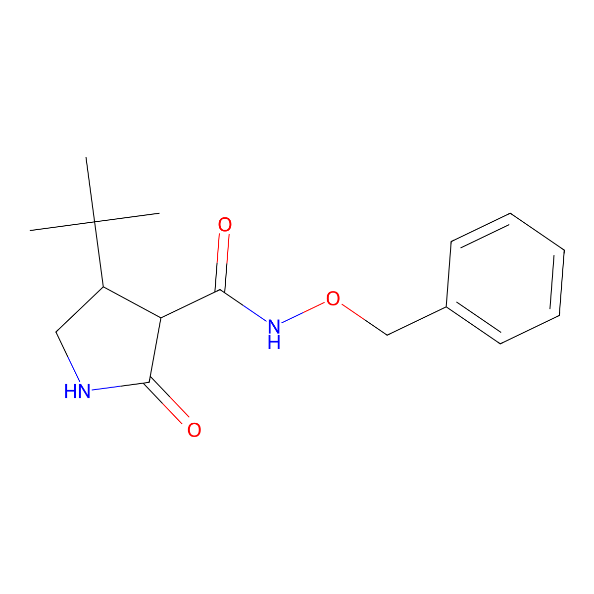 N-(benzyloxy)-4-tert-butyl-2-oxopyrrolidine-3-carboxamide molecular structure, CAS 2097895-92-4