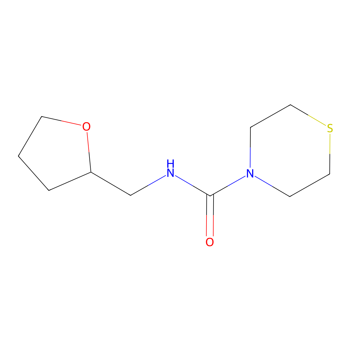 N-[(oxolan-2-yl)methyl]thiomorpholine-4-carboxamide molecular structure, CAS 2097896-02-9