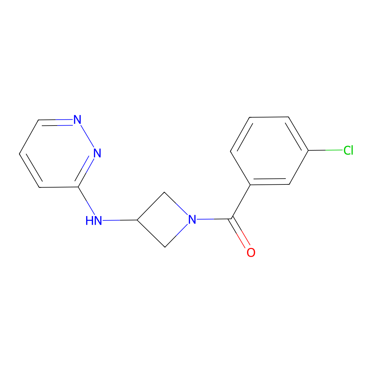 N-[1-(3-chlorobenzoyl)azetidin-3-yl]pyridazin-3-amine molecular structure, CAS 2097896-03-0