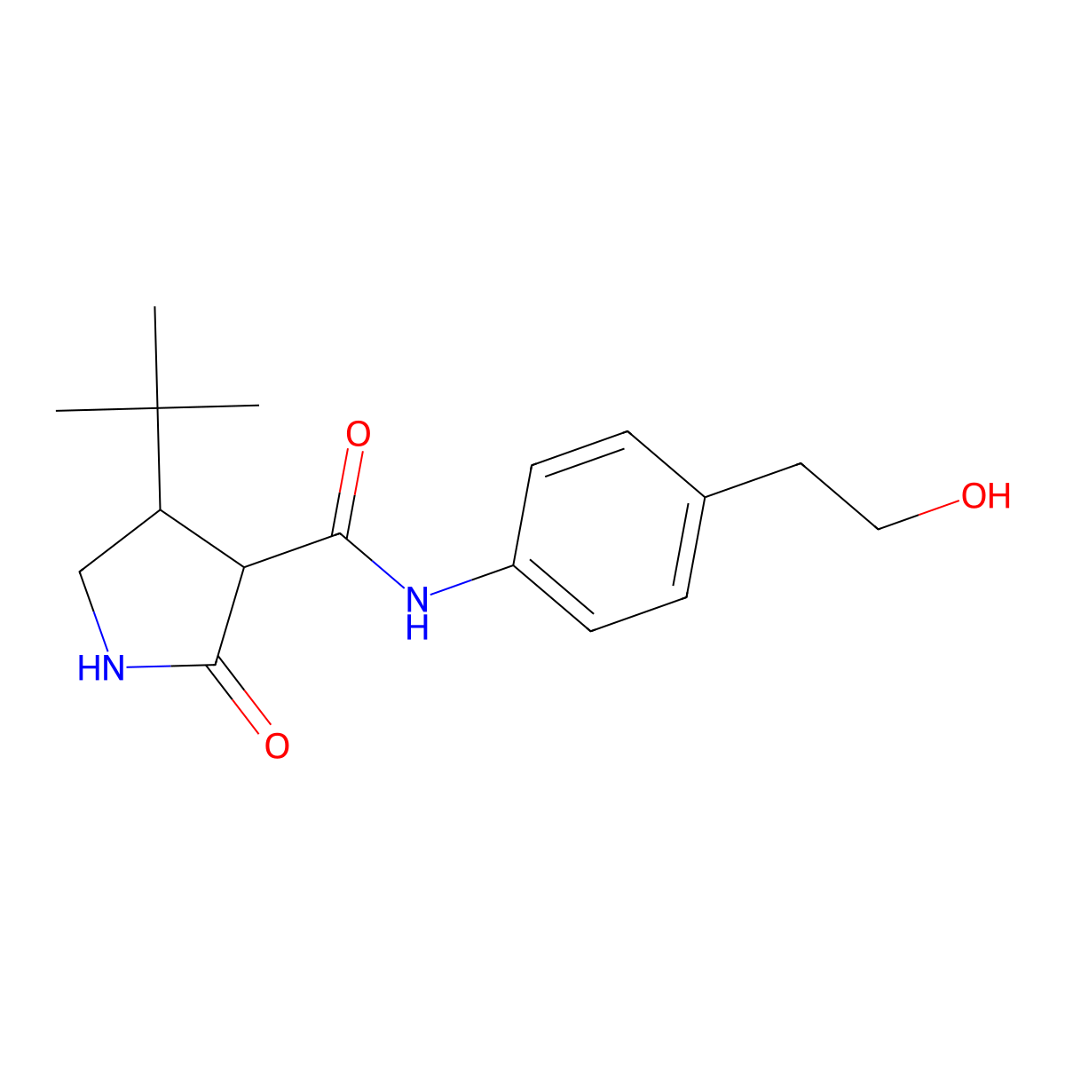 4-tert-butyl-N-[4-(2-hydroxyethyl)phenyl]-2-oxopyrrolidine-3-carboxamide molecular structure, CAS 2097896-07-4