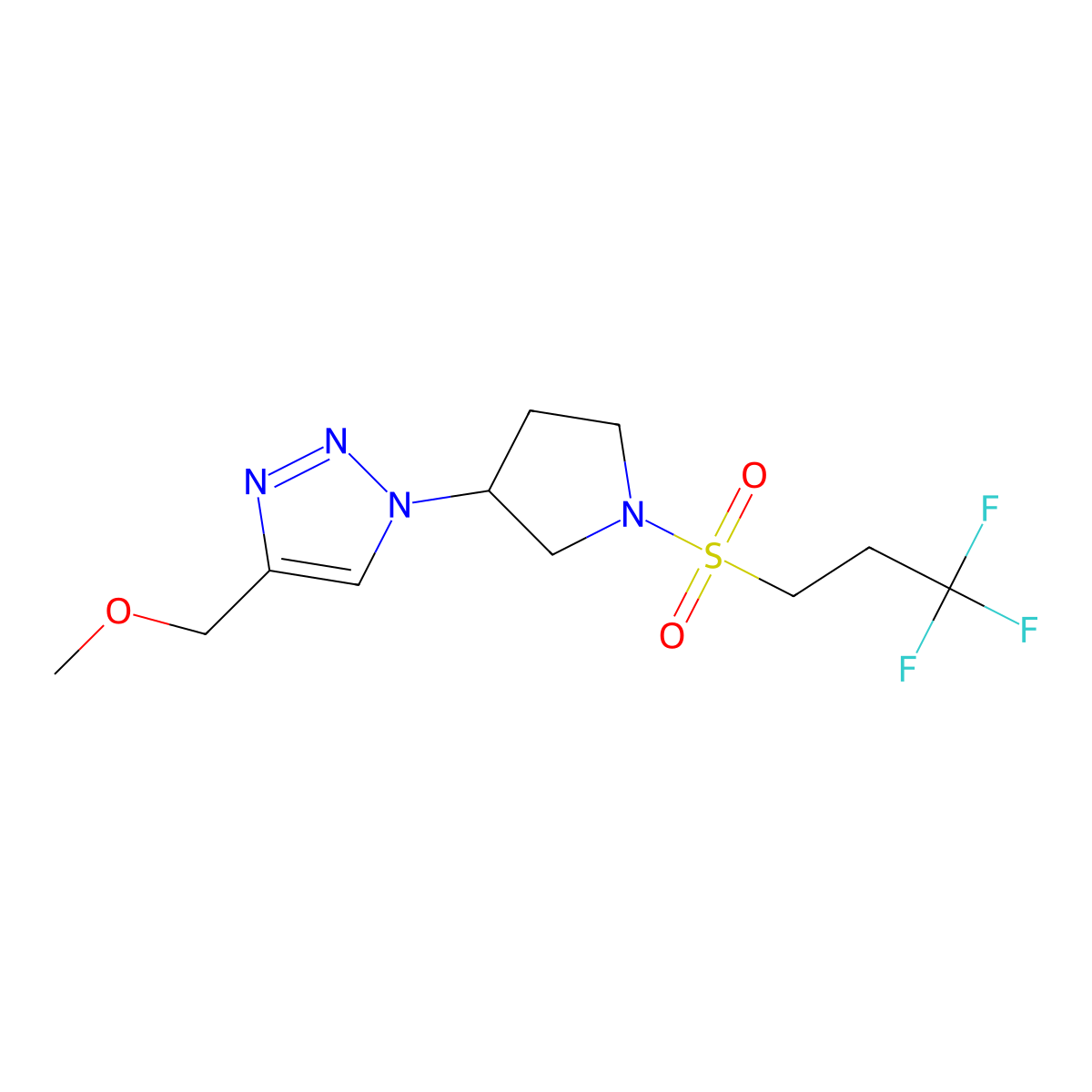 4-(methoxymethyl)-1-[1-(3,3,3-trifluoropropanesulfonyl)pyrrolidin-3-yl]-1H-1,2,3-triazole molecular structure, CAS 2097896-13-2
