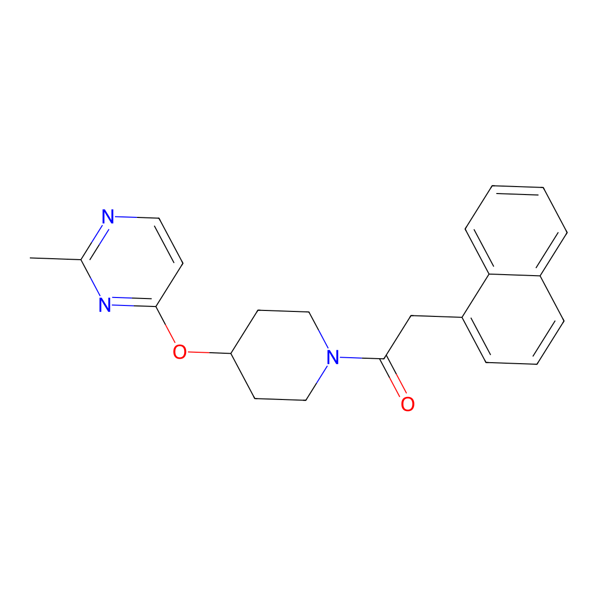1-(4-((2-Methylpyrimidin-4-yl)oxy)piperidin-1-yl)-2-(naphthalen-1-yl)ethanone molecular structure, CAS 2097896-16-5
