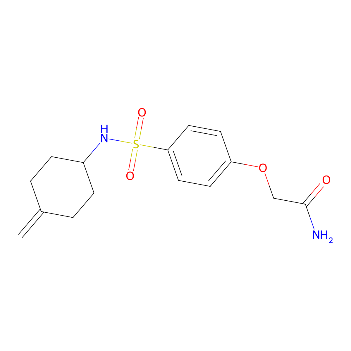 2-{4-[(4-Methylidenecyclohexyl)sulfamoyl]phenoxy}acetamide molecular structure, CAS 2097896-22-3