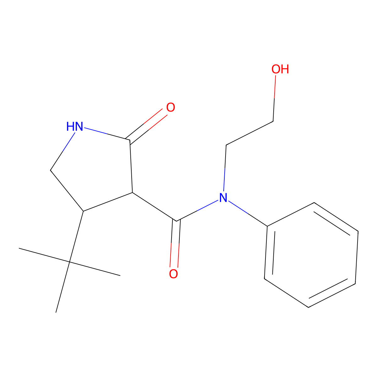 4-tert-butyl-N-(2-hydroxyethyl)-2-oxo-N-phenylpyrrolidine-3-carboxamide molecular structure, CAS 2097896-44-9