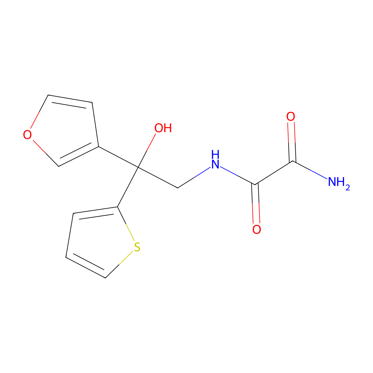 N'-[2-(furan-3-yl)-2-hydroxy-2-(thiophen-2-yl)ethyl]ethanediamide molecular structure, CAS 2097896-54-1