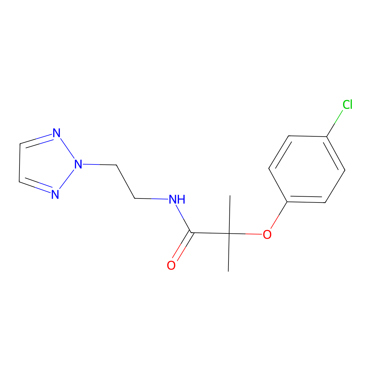 N-(2-(2H-1,2,3-triazol-2-yl)ethyl)-2-(4-chlorophenoxy)-2-methylpropanamide molecular structure, CAS 2097896-63-2