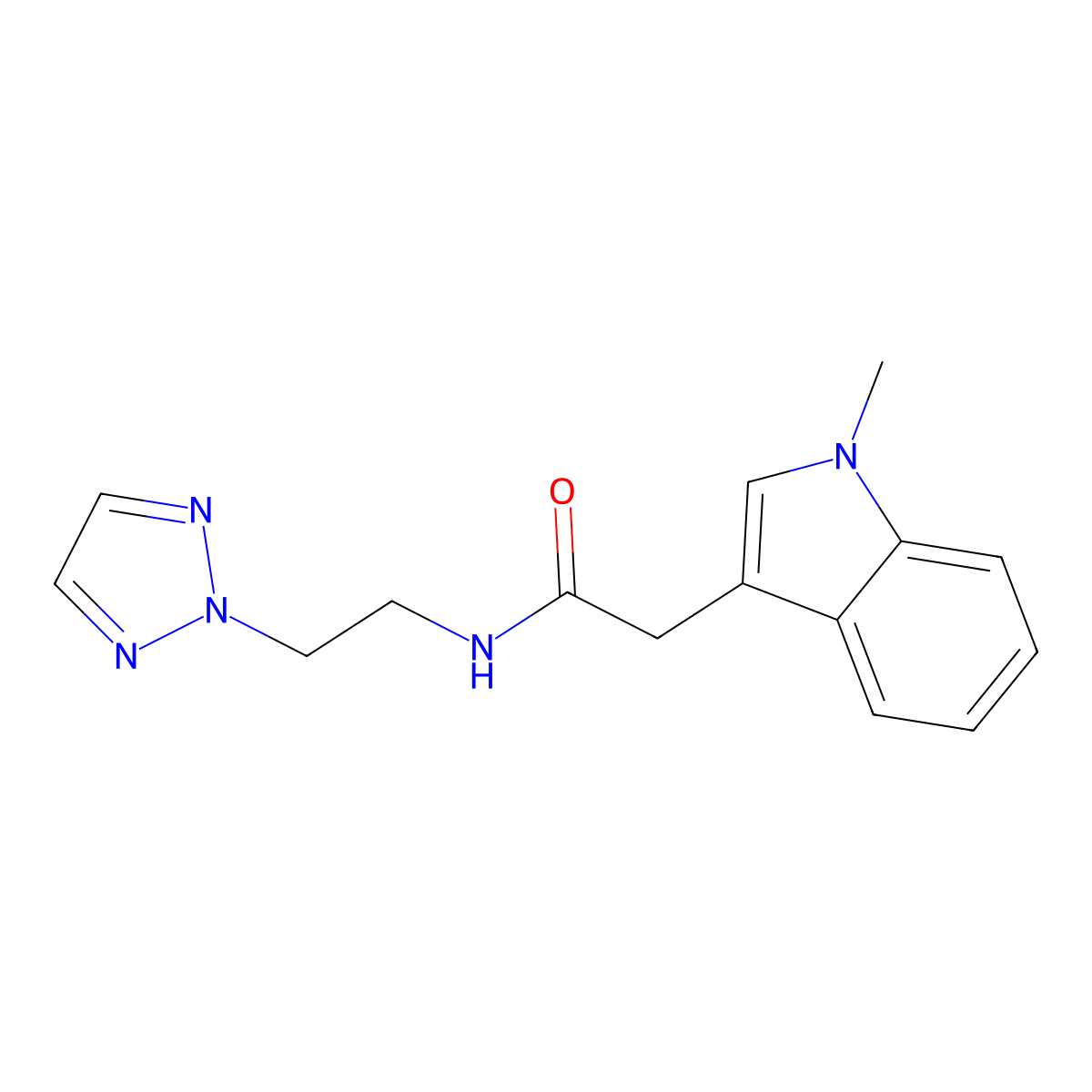N-(2-(2H-1,2,3-triazol-2-yl)ethyl)-2-(1-methyl-1H-indol-3-yl)acetamide molecular structure, CAS 2097896-71-2