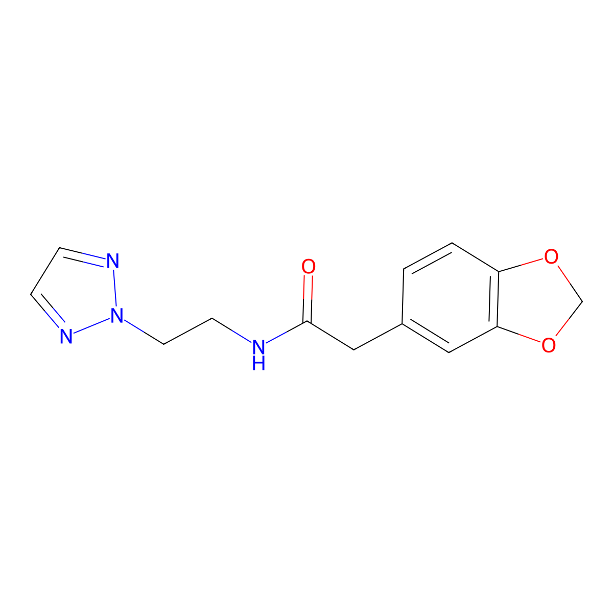 N-(2-(2H-1,2,3-triazol-2-yl)ethyl)-2-(benzo[d][1,3]dioxol-5-yl)acetamide molecular structure, CAS 2097896-75-6