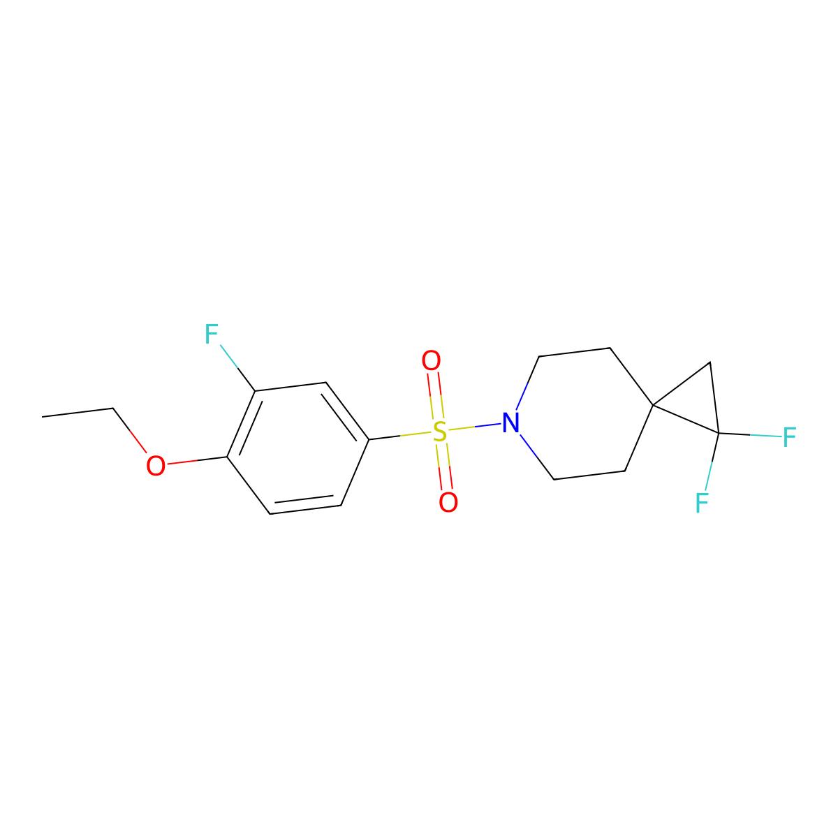 6-(4-Ethoxy-3-fluorobenzenesulfonyl)-1,1-difluoro-6-azaspiro[2.5]octane molecular structure, CAS 2097896-78-9