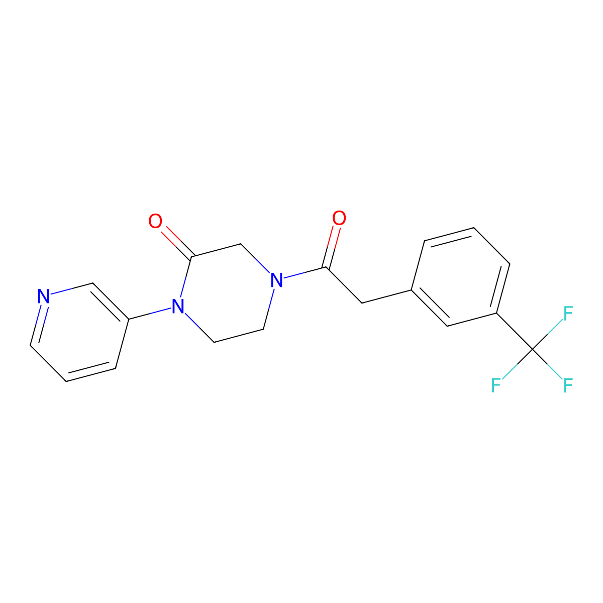 1-(Pyridin-3-yl)-4-{2-[3-(trifluoromethyl)phenyl]acetyl}piperazin-2-one molecular structure, CAS 2097896-90-5