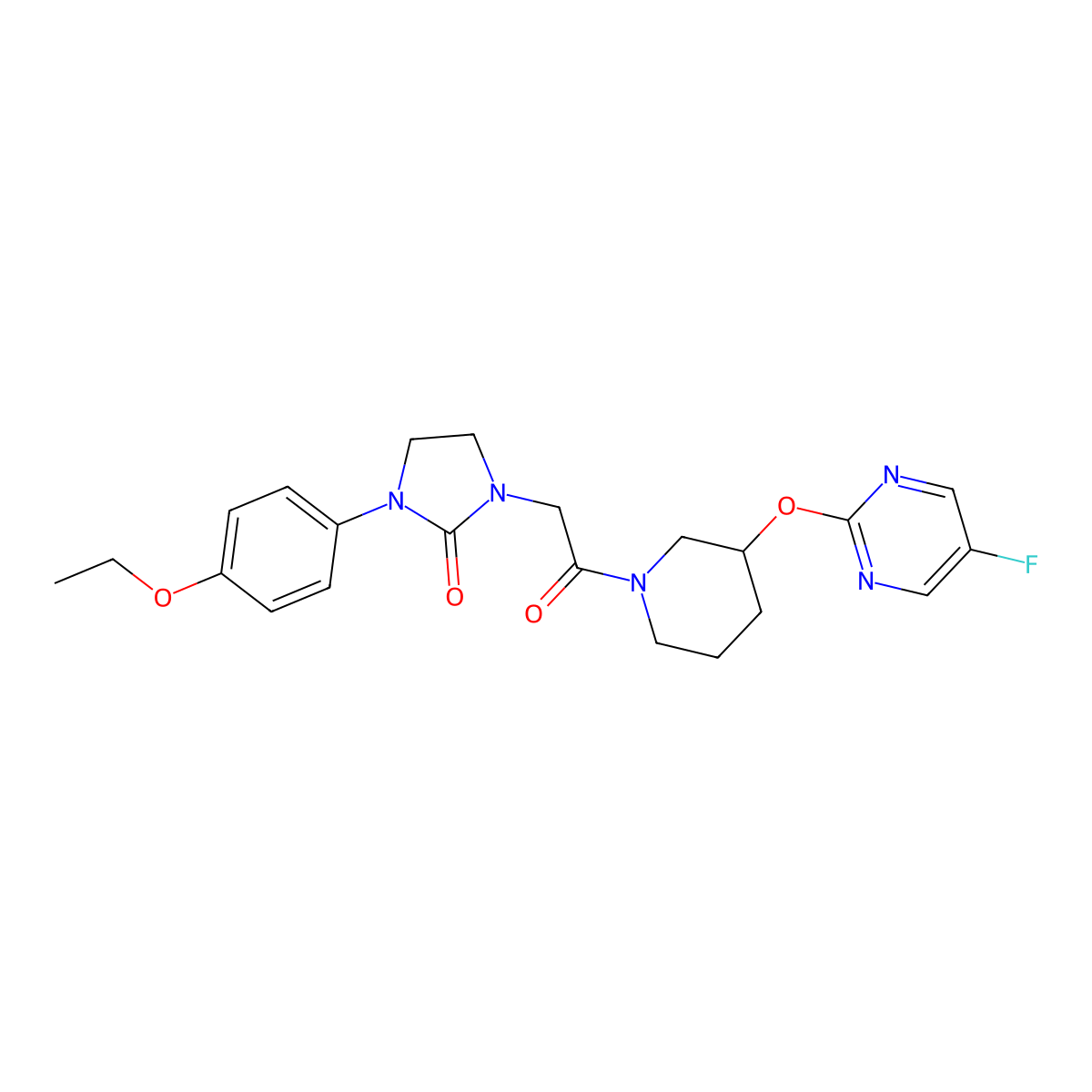 1-(4-Ethoxyphenyl)-3-(2-{3-[(5-fluoropyrimidin-2-yl)oxy]piperidin-1-yl}-2-oxoethyl)imidazolidin-2-one molecular structure, CAS 2097896-92-7