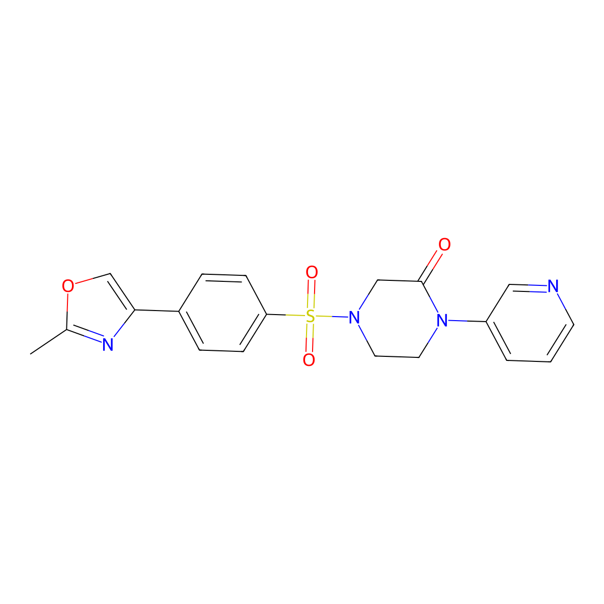 4-[4-(2-Methyl-1,3-oxazol-4-yl)benzenesulfonyl]-1-(pyridin-3-yl)piperazin-2-one molecular structure, CAS 2097896-95-0
