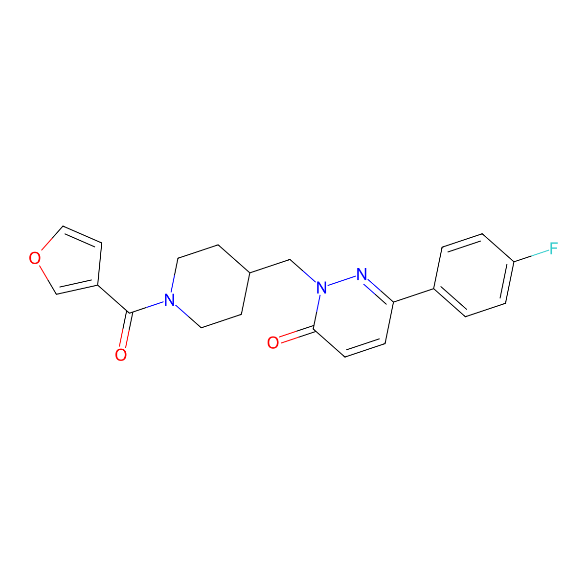 6-(4-Fluorophenyl)-2-{[1-(furan-3-carbonyl)piperidin-4-yl]methyl}-2,3-dihydropyridazin-3-one molecular structure, CAS 2097896-97-2