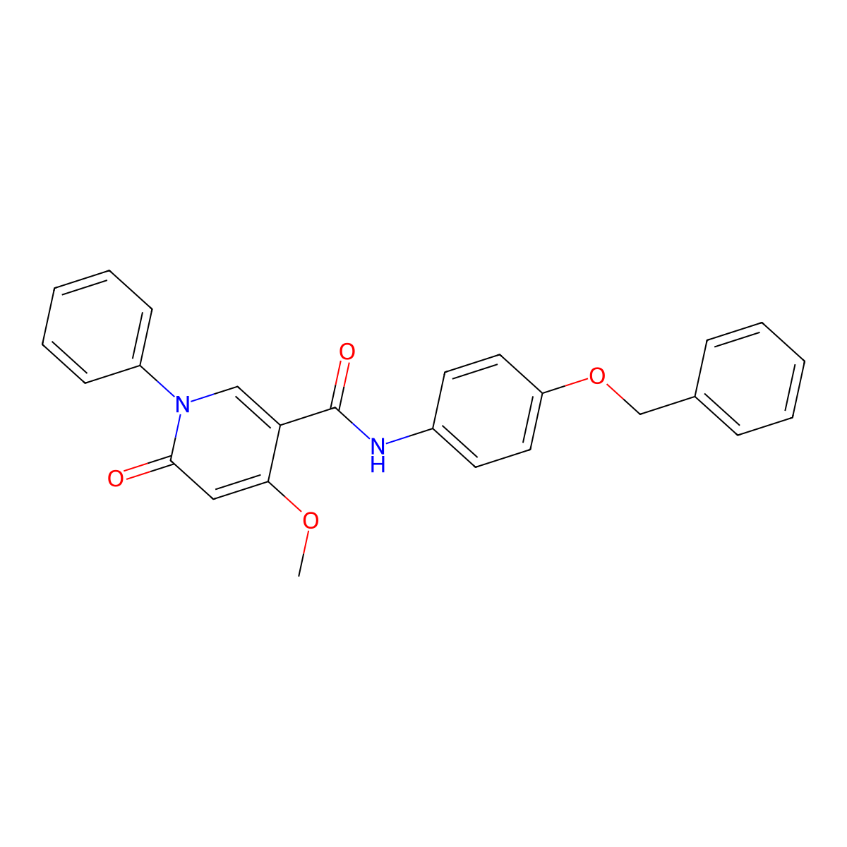 N-[4-(benzyloxy)phenyl]-4-methoxy-6-oxo-1-phenyl-1,6-dihydropyridine-3-carboxamide molecular structure, CAS 2097897-03-3