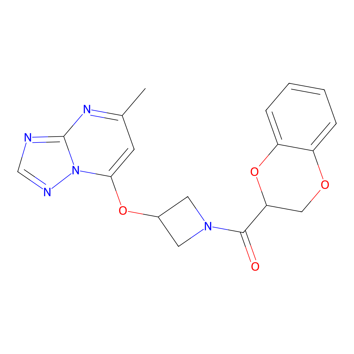1-(2,3-Dihydro-1,4-benzodioxine-2-carbonyl)-3-({5-methyl-[1,2,4]triazolo[1,5-a]pyrimidin-7-yl}oxy)azetidine molecular structure, CAS 2097897-19-1