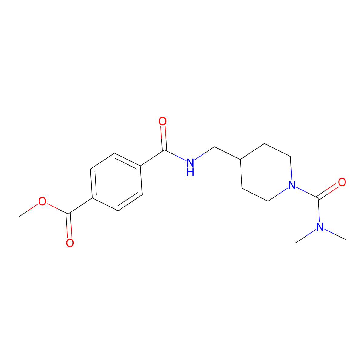 Methyl 4-({[1-(dimethylcarbamoyl)piperidin-4-yl]methyl}carbamoyl)benzoate molecular structure, CAS 2097897-46-4