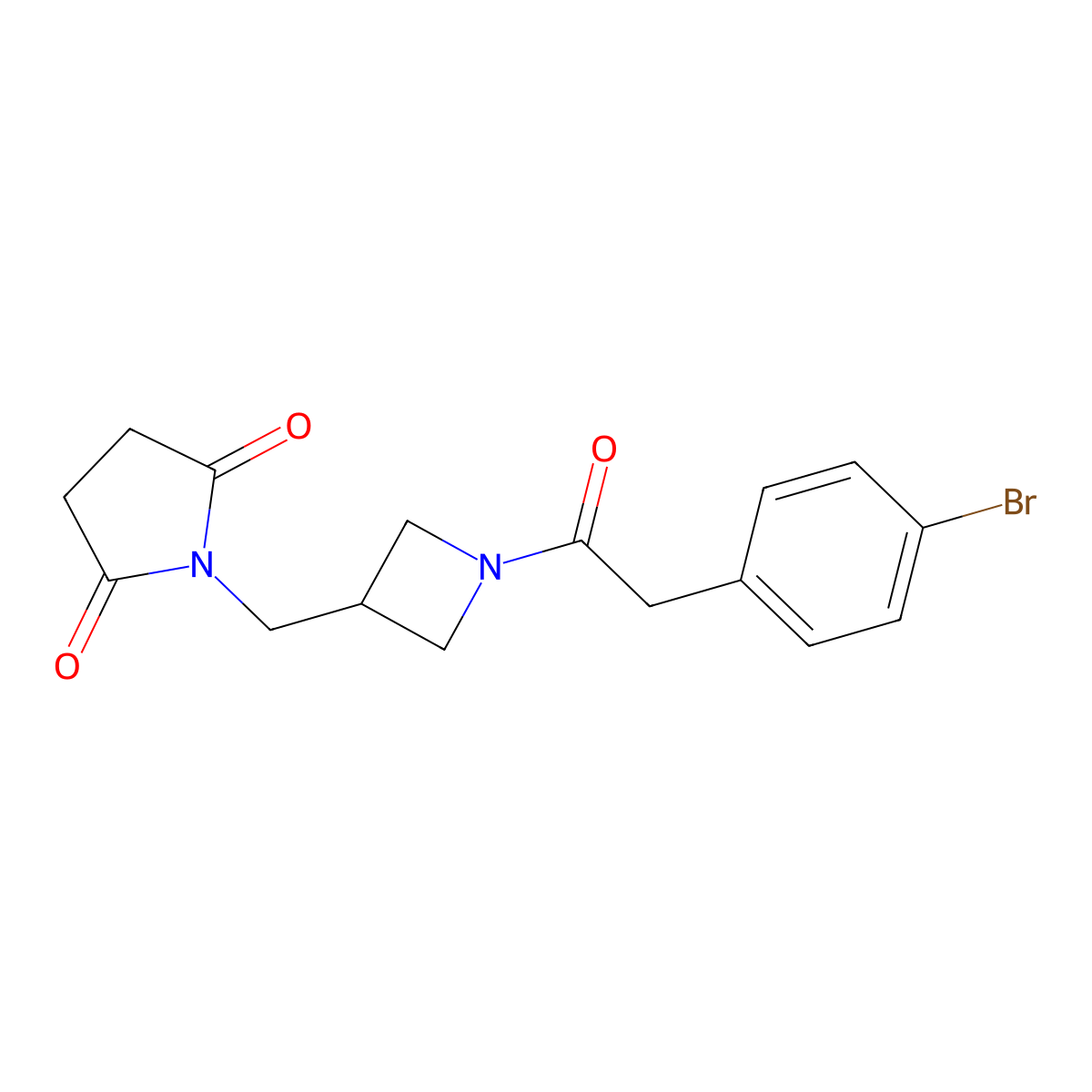 1-({1-[2-(4-Bromophenyl)acetyl]azetidin-3-yl}methyl)pyrrolidine-2,5-dione molecular structure, CAS 2097897-53-3