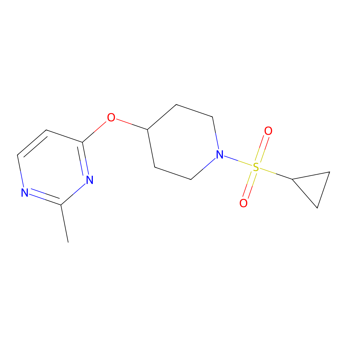 4-((1-(Cyclopropylsulfonyl)piperidin-4-yl)oxy)-2-methylpyrimidine molecular structure, CAS 2097897-57-7