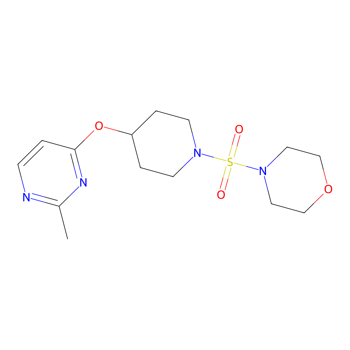 4-({4-[(2-Methylpyrimidin-4-yl)oxy]piperidin-1-yl}sulfonyl)morpholine molecular structure, CAS 2097897-60-2