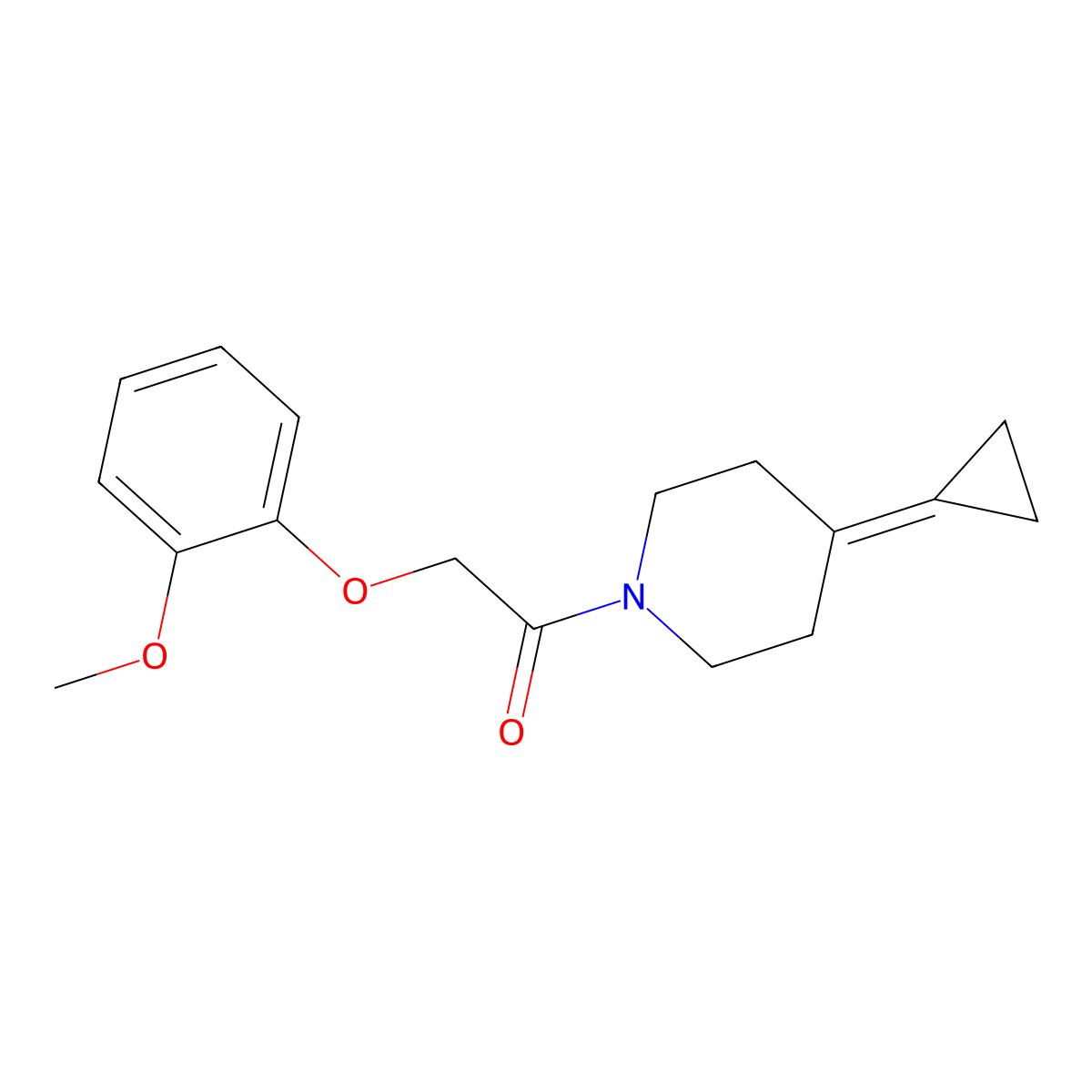 1-(4-Cyclopropylidenepiperidin-1-yl)-2-(2-methoxyphenoxy)ethanone molecular structure, CAS 2097897-64-6