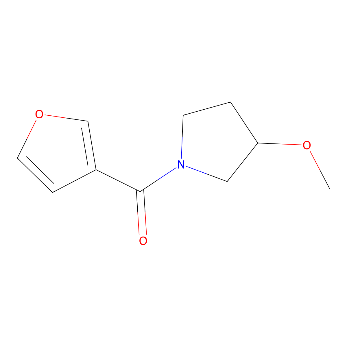 1-(Furan-3-carbonyl)-3-methoxypyrrolidine molecular structure, CAS 2097897-70-4
