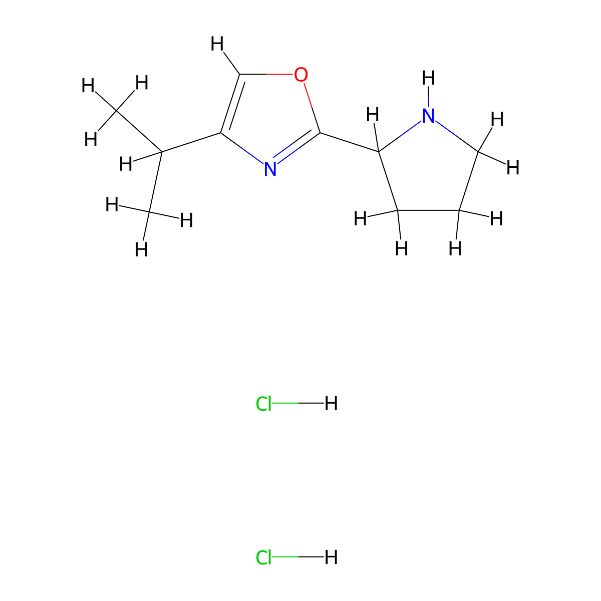 4-(Propan-2-yl)-2-(pyrrolidin-2-yl)-1,3-oxazole dihydrochloride molecular structure, CAS 2097897-75-9