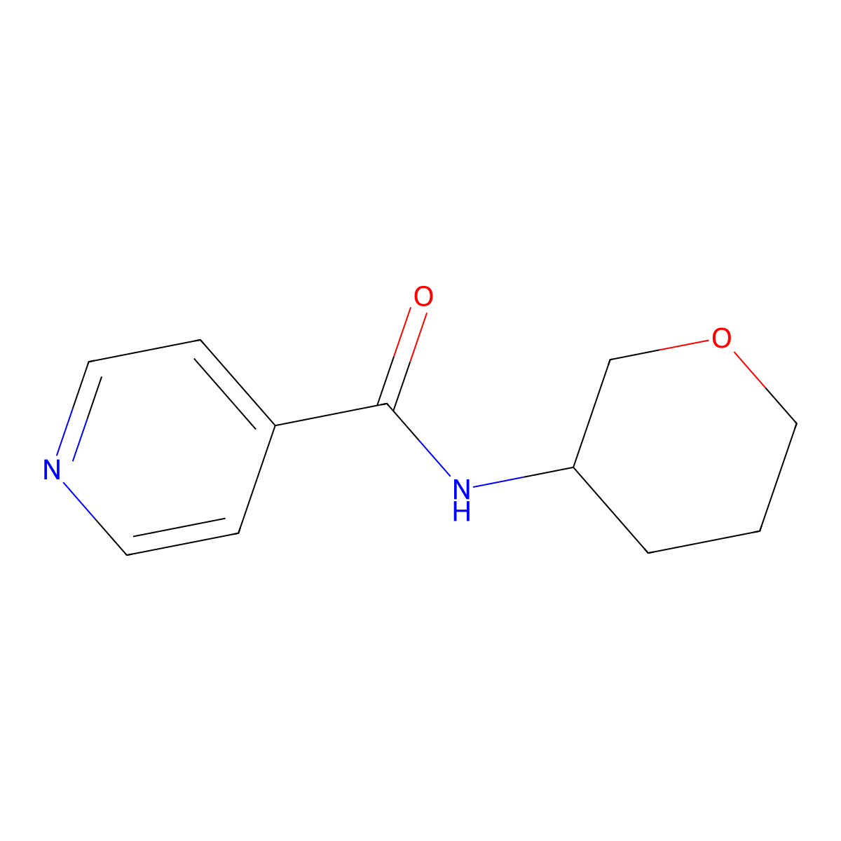 N-(oxan-3-yl)pyridine-4-carboxamide molecular structure, CAS 2097897-77-1