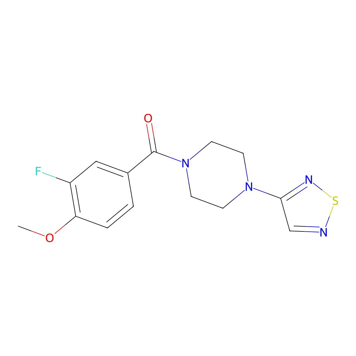 1-(3-Fluoro-4-methoxybenzoyl)-4-(1,2,5-thiadiazol-3-yl)piperazine molecular structure, CAS 2097897-89-5