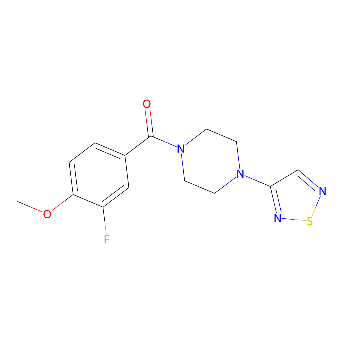 1-(3-Fluoro-4-methoxybenzoyl)-4-(1,2,5-thiadiazol-3-yl)piperazine molecular structure, CAS 2097897-89-5