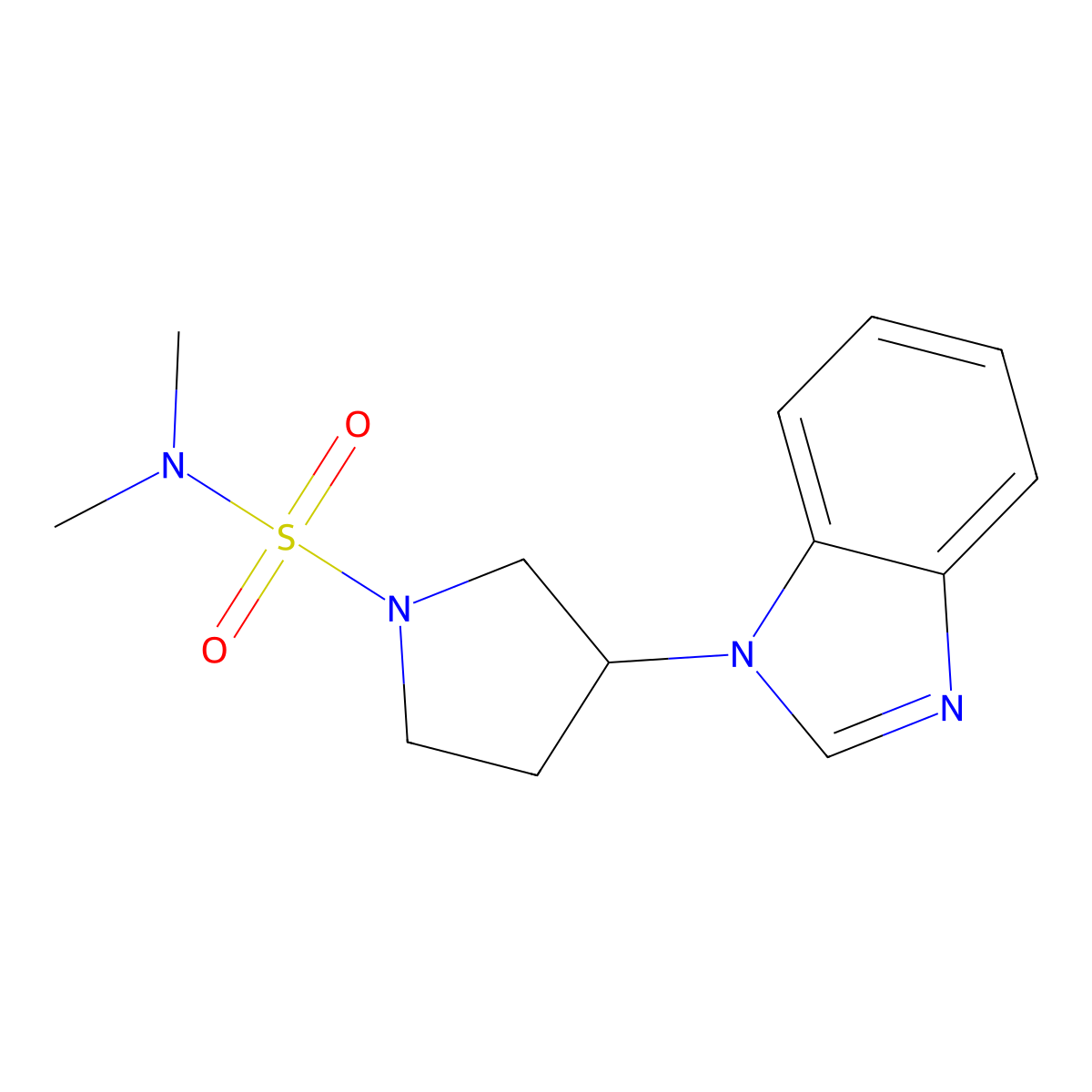 3-(1H-benzo[d]imidazol-1-yl)-N,N-dimethylpyrrolidine-1-sulfonamide molecular structure, CAS 2097898-03-6