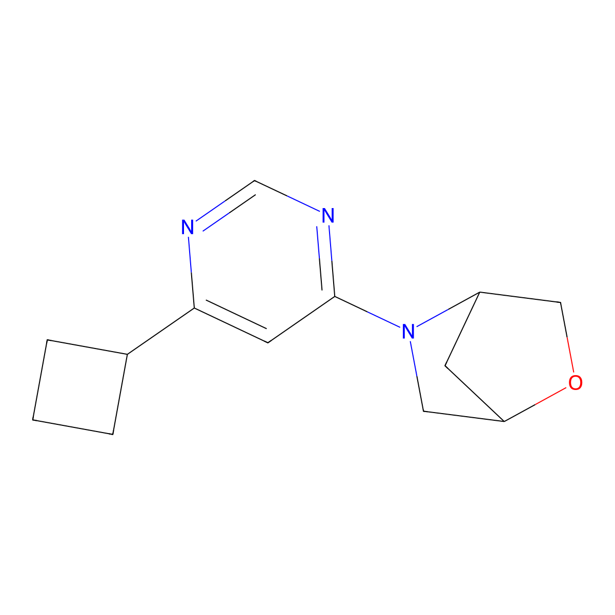 5-(6-Cyclobutylpyrimidin-4-yl)-2-oxa-5-azabicyclo[2.2.1]heptane molecular structure, CAS 2097898-15-0