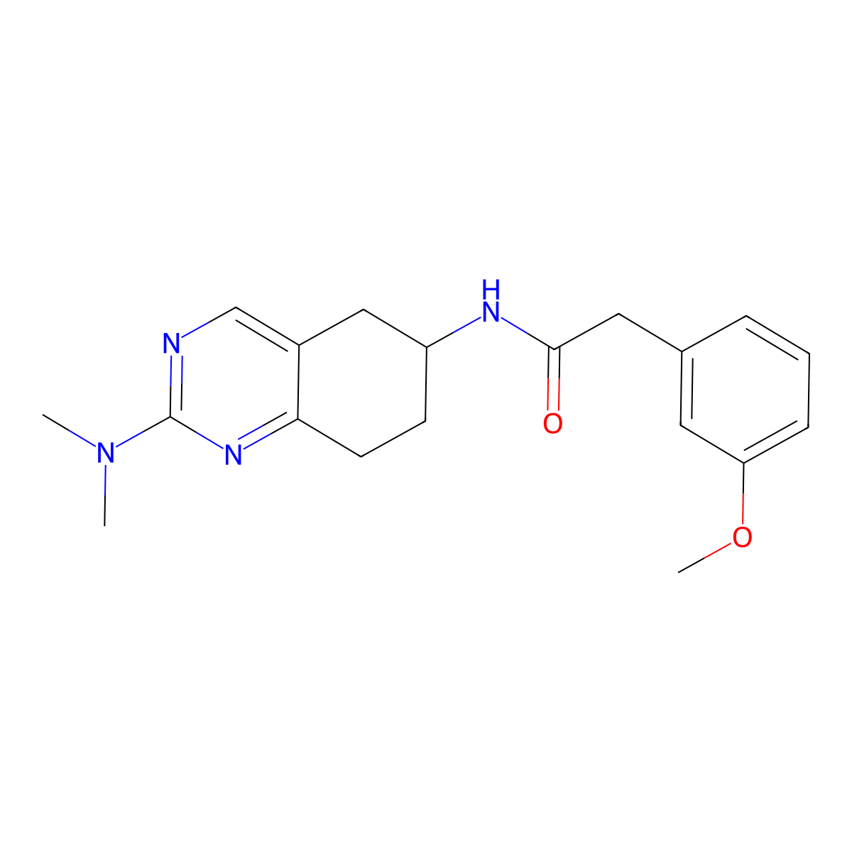 N-[2-(dimethylamino)-5,6,7,8-tetrahydroquinazolin-6-yl]-2-(3-methoxyphenyl)acetamide molecular structure, CAS 2097898-17-2