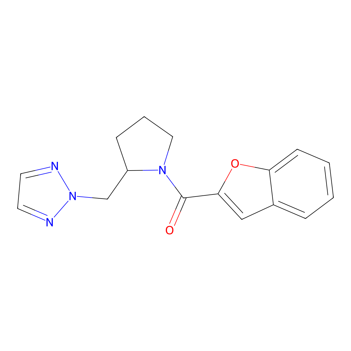 2-{[1-(1-benzofuran-2-carbonyl)pyrrolidin-2-yl]methyl}-2H-1,2,3-triazole molecular structure, CAS 2097898-20-7