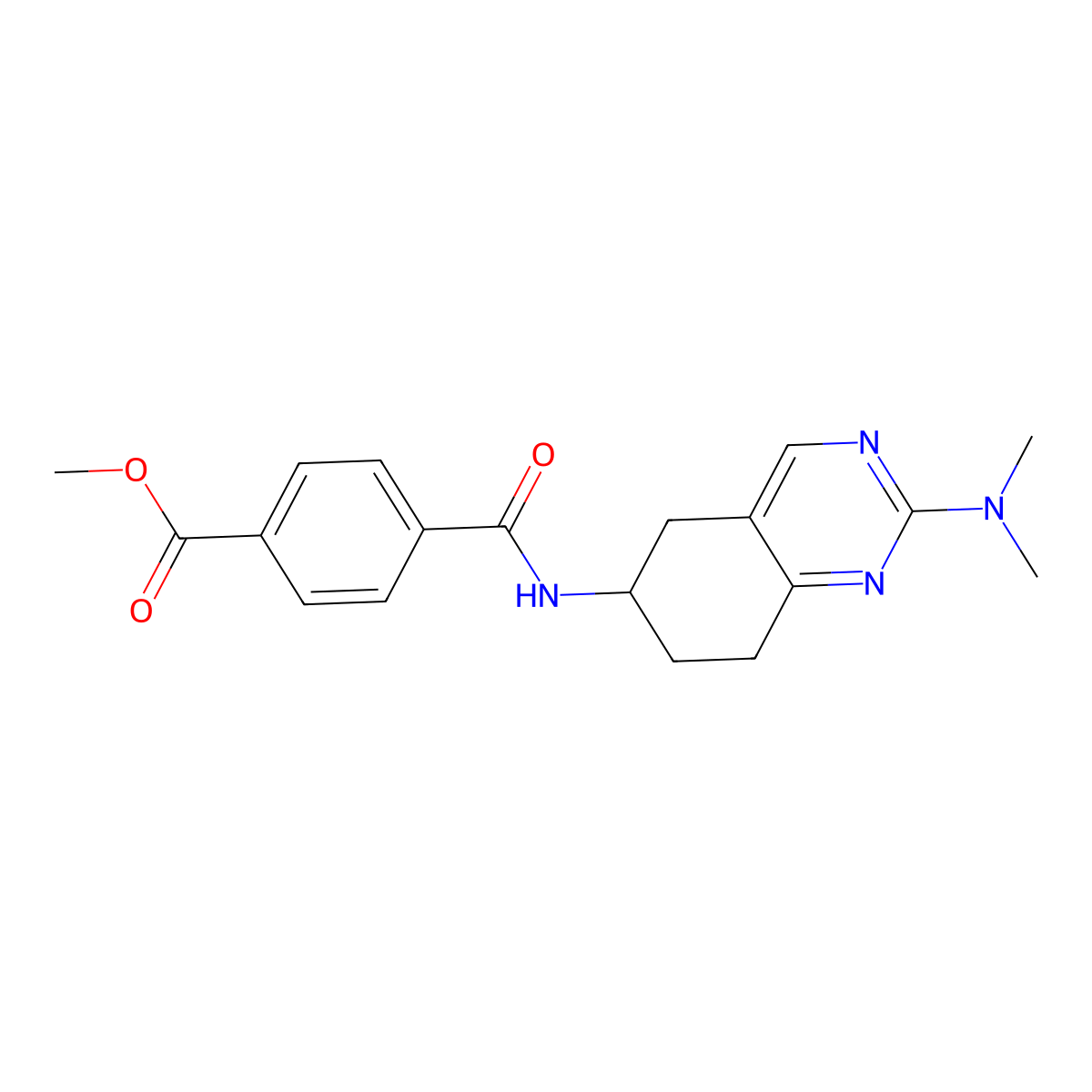 Methyl 4-{[2-(dimethylamino)-5,6,7,8-tetrahydroquinazolin-6-yl]carbamoyl}benzoate molecular structure, CAS 2097898-21-8