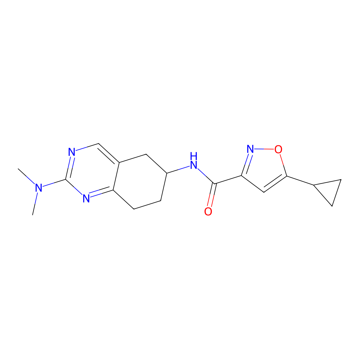 5-cyclopropyl-N-[2-(dimethylamino)-5,6,7,8-tetrahydroquinazolin-6-yl]-1,2-oxazole-3-carboxamide molecular structure, CAS 2097898-28-5