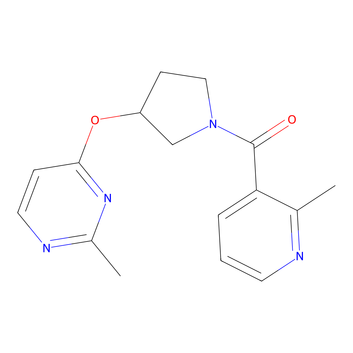 2-Methyl-4-{[1-(2-methylpyridine-3-carbonyl)pyrrolidin-3-yl]oxy}pyrimidine molecular structure, CAS 2097898-31-0