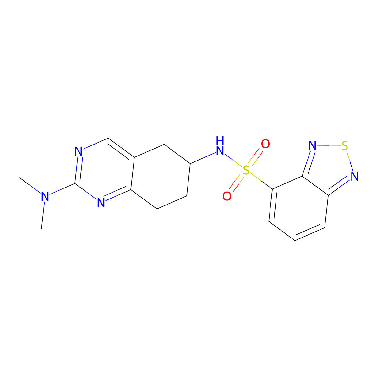 N-[2-(dimethylamino)-5,6,7,8-tetrahydroquinazolin-6-yl]-2,1,3-benzothiadiazole-4-sulfonamide molecular structure, CAS 2097898-48-9
