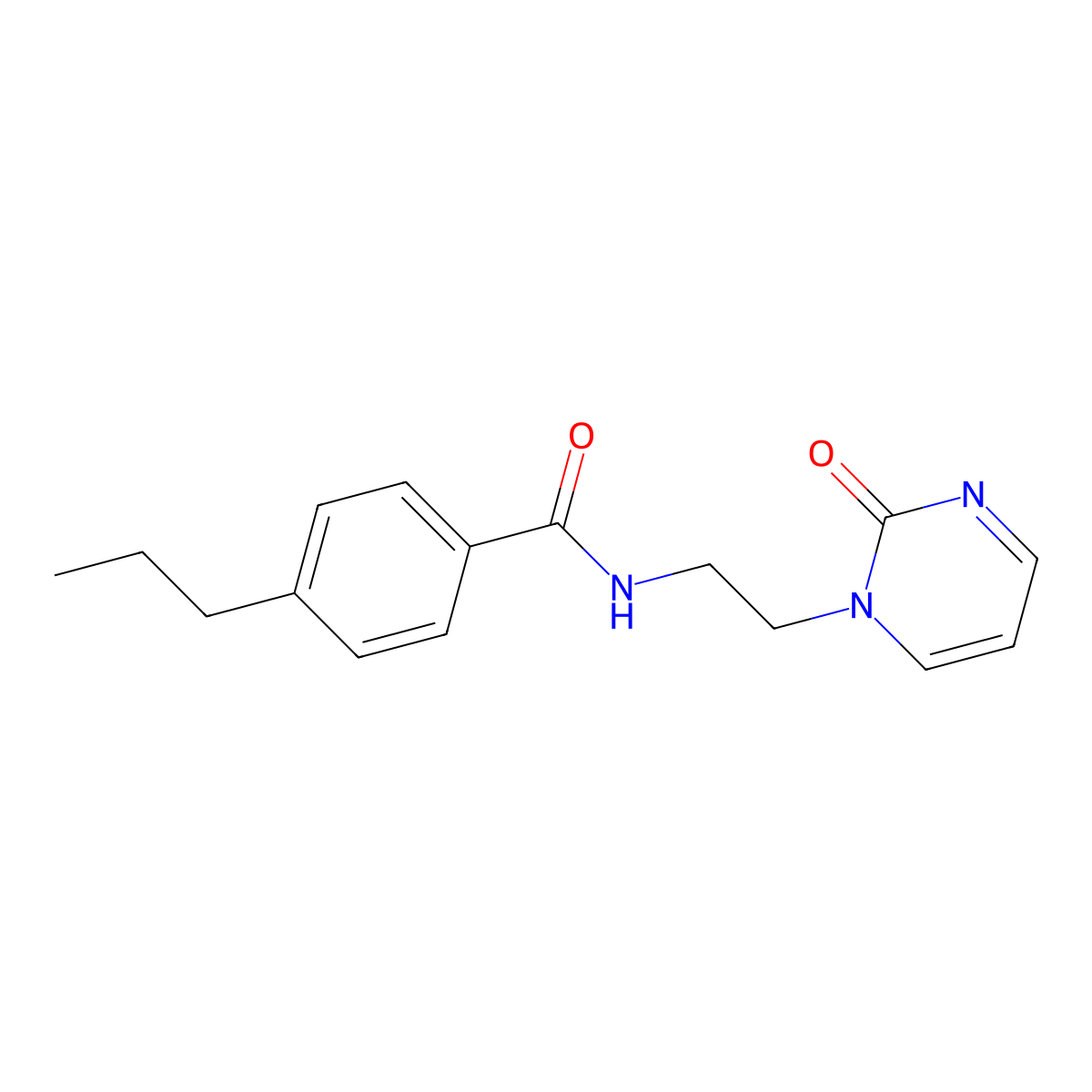 N-[2-(2-oxo-1,2-dihydropyrimidin-1-yl)ethyl]-4-propylbenzamide molecular structure, CAS 2097898-55-8