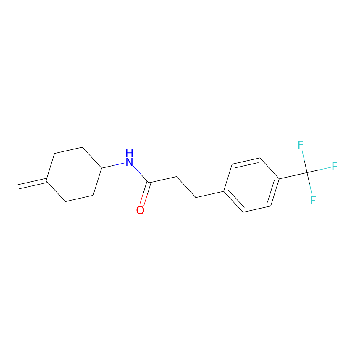 N-(4-methylidenecyclohexyl)-3-[4-(trifluoromethyl)phenyl]propanamide molecular structure, CAS 2097898-56-9