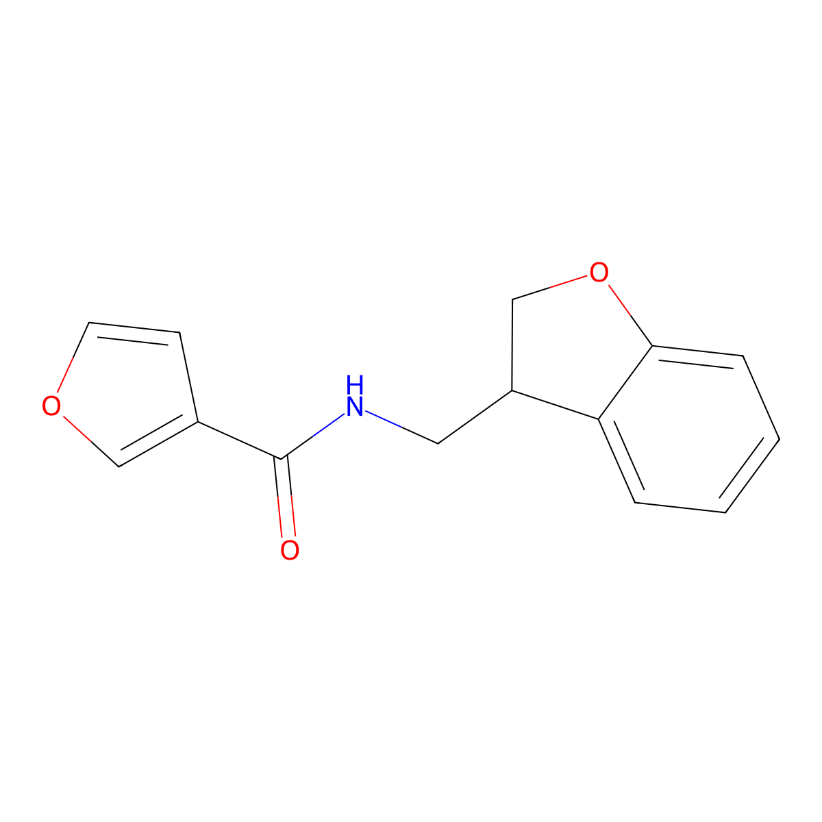 N-[(2,3-dihydro-1-benzofuran-3-yl)methyl]furan-3-carboxamide molecular structure, CAS 2097898-72-9
