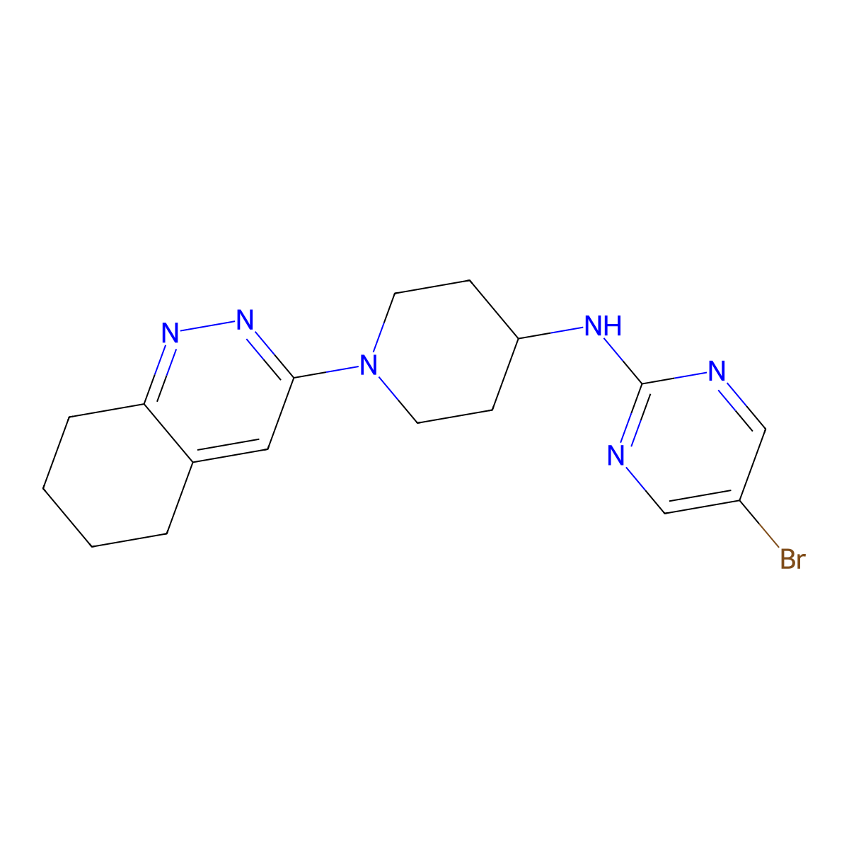 5-bromo-N-[1-(5,6,7,8-tetrahydrocinnolin-3-yl)piperidin-4-yl]pyrimidin-2-amine molecular structure, CAS 2097898-73-0